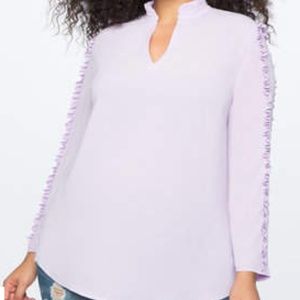 Ruffle Detail Tunic Blouse Top, Lavender, 18